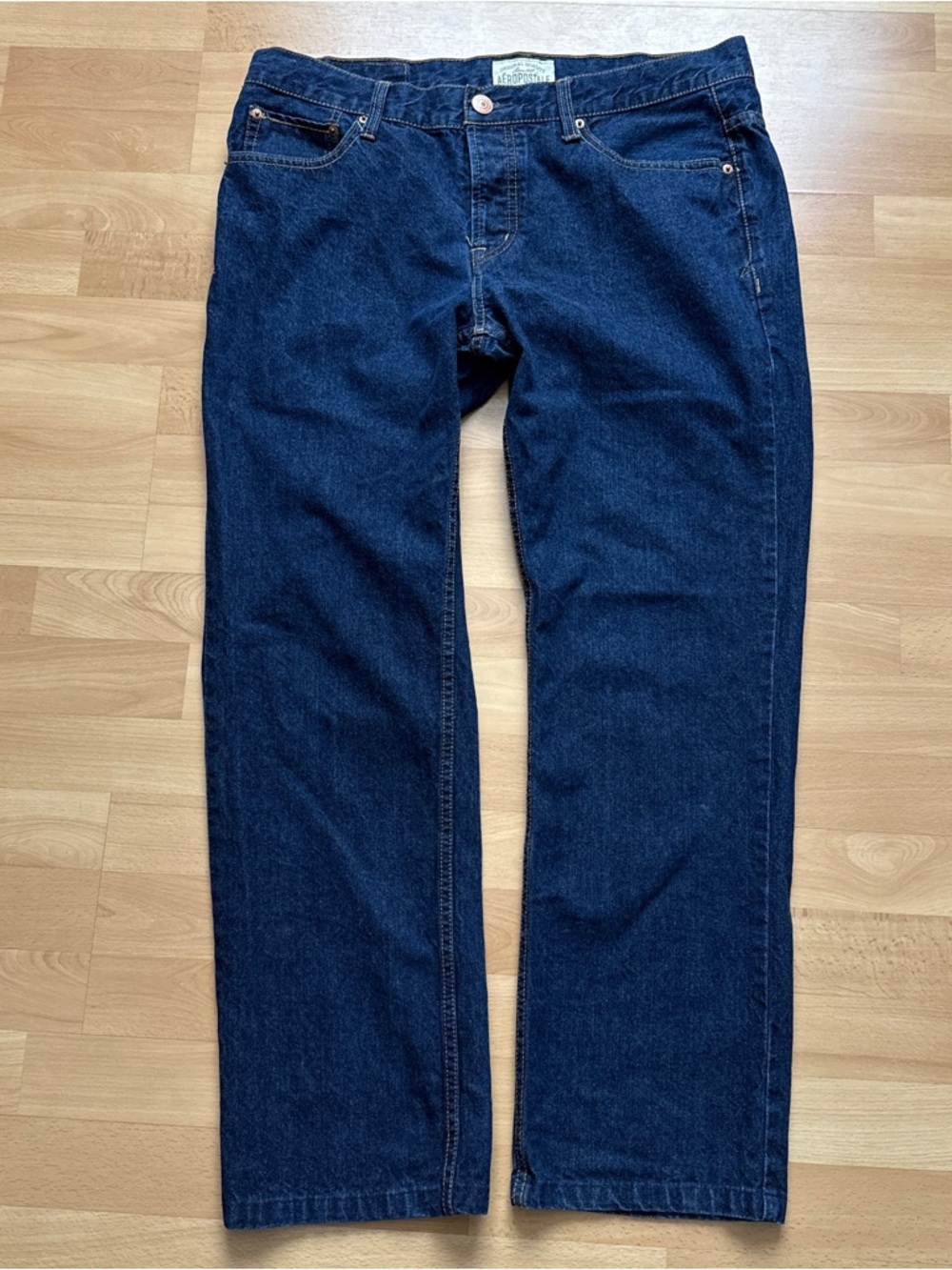 Aeropostale Slim Straight Jeans Dark Indigo Wash Mens Size 36x32